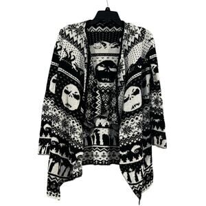 Nightmare Before Christmas Open Sweater Cardigan Oversized Tim Burton Size M